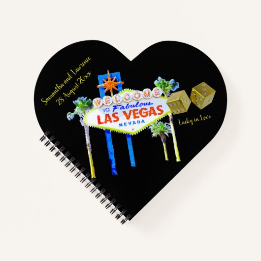 Heart Shaped Wedding Guest Book Las Vegas Notizblock (Vorderseite)