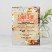 Heart Shaple Ice Cream Scoop Brautparty Einladung (Stehend Vorderseite)