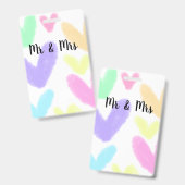 Heart simple minimal text style wedding Mr & mrs c Ausweis (Vorder- & Rückseite)