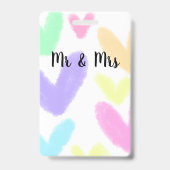 Heart simple minimal text style wedding Mr & mrs c Ausweis (Rückseite)