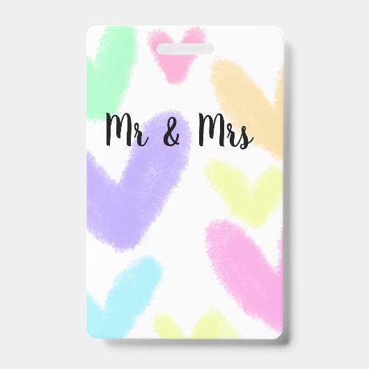 Heart simple minimal text style wedding Mr & mrs c Ausweis (Vorderseite)