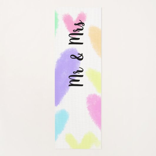 Heart simple minimal text style wedding Mr & mrs c Yogamatte (Vorderseite)