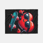 Heart Skateboarding Skateboarder Valentines Day Va Fleecedecke (Vorderseite (Horizontal))