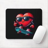 Heart Skateboarding Skateboarder Valentines Day Va Mousepad (Mit Mouse)