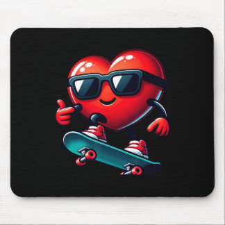 Heart Skateboarding Skateboarder Valentines Day Va Mousepad