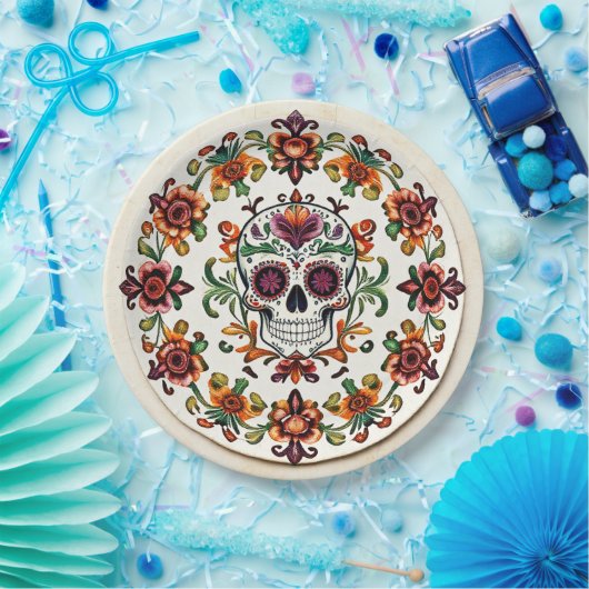 💀 🎉 Heart & Skullware Día de los Muertos Pappteller (Party)