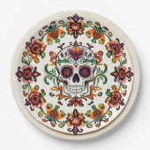 💀 🎉 Heart & Skullware Día de los Muertos Pappteller (Vorderseite)
