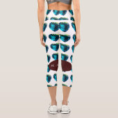 Heart Sky-blue Capri Leggings (Rückseite)