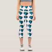 Heart Sky-blue Capri Leggings (Vorderseite)