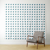 Heart Sky-blue Wandteppich (Beispiel (Horizontal))