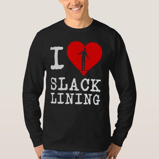 Heart Slackline Salcklining Salckliner Tricklining T-Shirt (Vorderseite)
