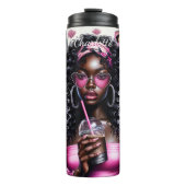 Heart Sonnenbrille Pink Leopard Kaffee Glam Thermosbecher (Vorderseite)