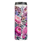 Heart Sonnenbrille Pink Leopard Kaffee Glam Thermosbecher (Rückseite)