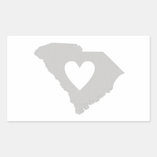 Heart South Carolina Staat Silhouette Rechteckiger Aufkleber