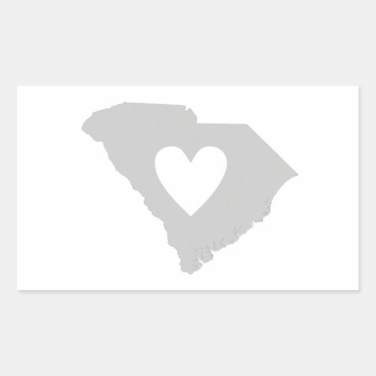 Heart South Carolina Staat Silhouette Rechteckiger Aufkleber (Vorderseite)