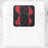 Heart Spade Diamond Club Quadratischer Aufkleber (Tasche)