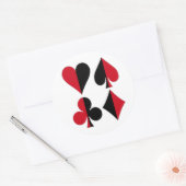 Heart Spade Diamond Club Runder Aufkleber (Umschlag)