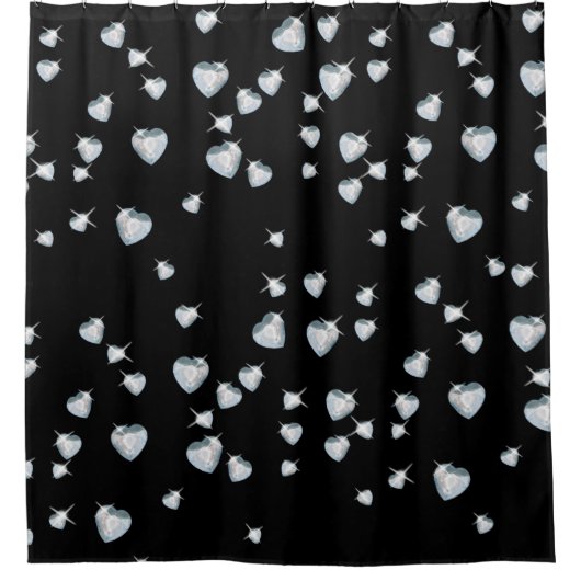 Heart Sparkle Diamonds Duschvorhang (Vorderseite)
