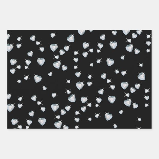 Heart Sparkle Diamonds Geschenkpapier Set (Vorderseite 3)