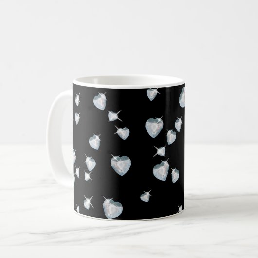 Heart Sparkle Diamonds Kaffeetasse (Vorderseite Links)