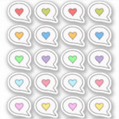 Heart Speech Thought Bubble Quote Erinnerung Plann Aufkleber (Vorderseite)