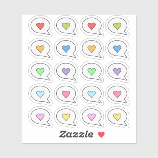 Heart Speech Thought Bubble Quote Erinnerung Plann Aufkleber (Blatt)