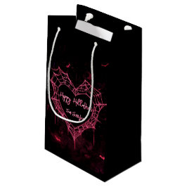 Heart Spider Web Pink Gothic Girls Halloween Kleine Geschenktüte