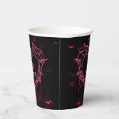 Heart Spider Web Pink Gothic Girls Halloween Pappbecher (Rechts)