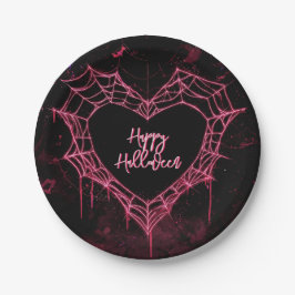 Heart Spider Web Pink Gothic Girls Halloween Pappteller