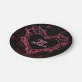 Heart Spider Web Pink Gothic Girls Halloween Pappteller (Schrägansicht)