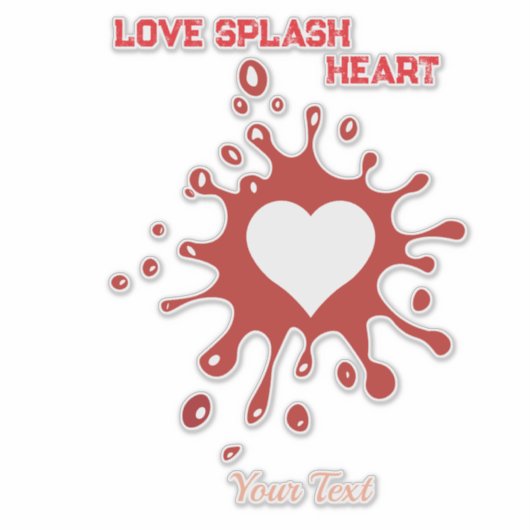 Heart Splash Art – Creative Love Expression Design Aufkleber (Vorderseite)