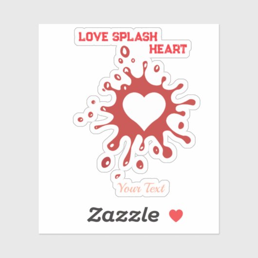 Heart Splash Art – Creative Love Expression Design Aufkleber (Blatt)