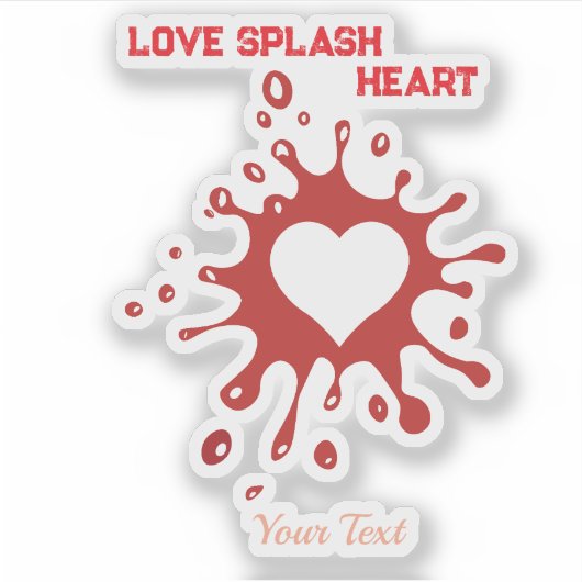 Heart Splash Art – Creative Love Expression Design Aufkleber (Vorderseite)