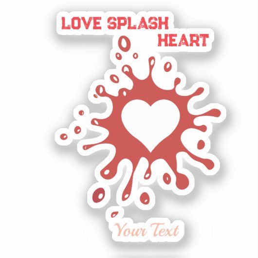 Heart Splash Art – Creative Love Expression Design Aufkleber (Vorderseite)