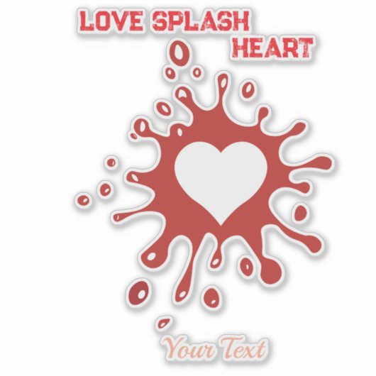 Heart Splash Art – Creative Love Expression Design Aufkleber (Vorderseite)