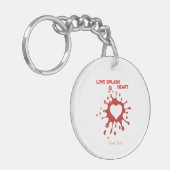 Heart Splash Art – Creative Love Expression Design Schlüsselanhänger (Vorderseite links)