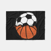 Heart Sports Soccer Sketll Ll Lover Valentines Day Fleecedecke (Vorderseite (Horizontal))