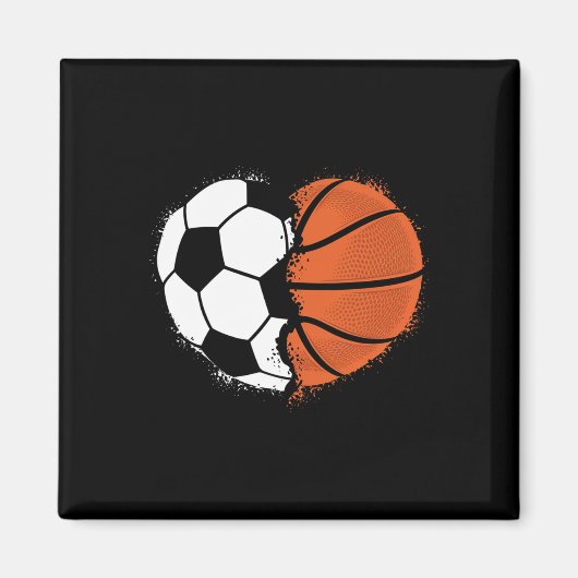 Heart Sports Soccer Sketll Ll Lover Valentines Day Magnet (Vorne)