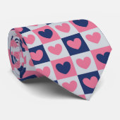 Heart Squares Valentine Krawatte (Gerollt)