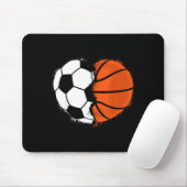 Heart Srts Soccer Basketball Ball Lover Valentines Mousepad (Mit Mouse)
