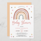 Heart Star Mute Tones Boho Rainbow Baby Showroom Einladung (Vorne/Hinten)