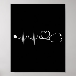 Heart Stethoscope Kinderzimmer Heartbeat Geschenke Poster