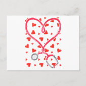 Heart Stethoscope Niedlich Liebe Pflege Valentinst Postkarte (Vorderseite)