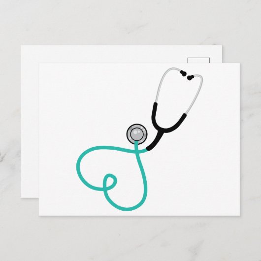Heart Stethoscope Postkarte (Vorne/Hinten)