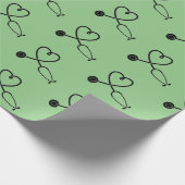 Heart Stethoscope Wrapping Paper Geschenkpapier (Ecke)