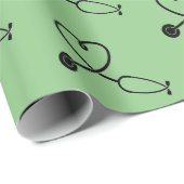 Heart Stethoscope Wrapping Paper Geschenkpapier (Rolleneckpunkt)