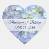 Heart Sticker in Light Blue Hydrangeas (Vorderseite)