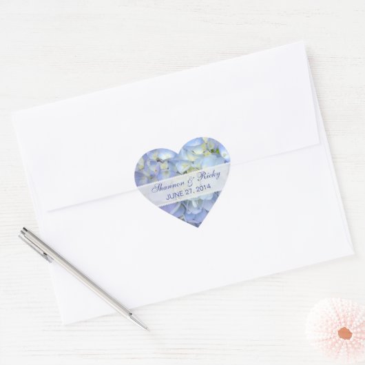 Heart Sticker in Light Blue Hydrangeas (Umschlag)