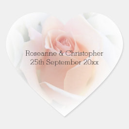 Heart Sticker Peach Pink Rosenknospe