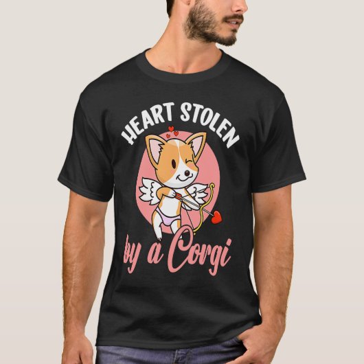 Heart Stolen By A Corgi Tradition Valentines T-Shirt (Vorderseite)
